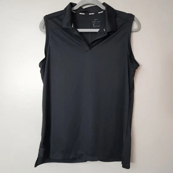 Nike Golf Women’s Black Tank Top Polo Shirt Size XL EUC dri fit - Picture 1 of 9